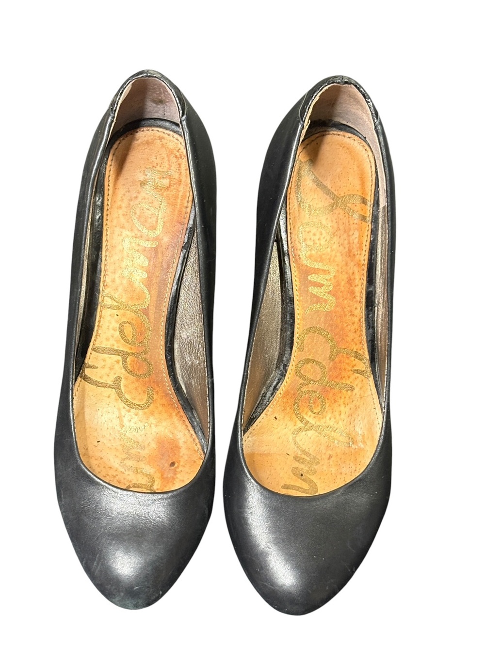 Sam Edelman Size 6 Black Leather Stiletto Pumps Heels